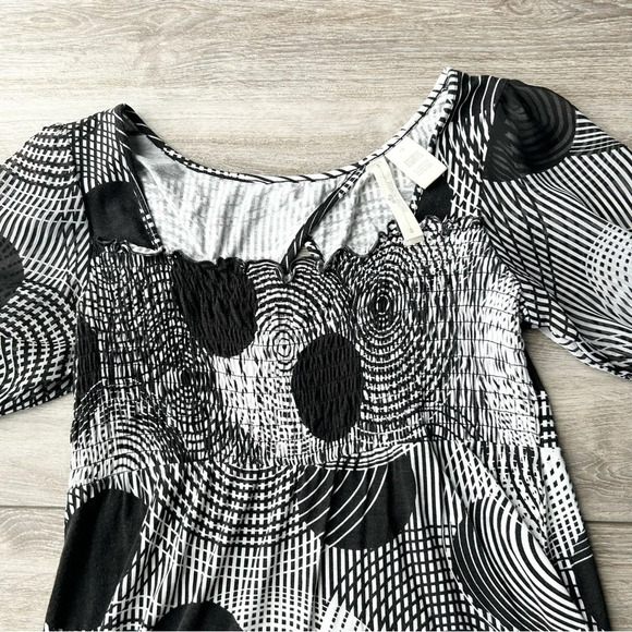 Nicole Benisti Polka Dots Sheer Sleeve Cutout Back  Stretch Dress - Picture 10 of 16